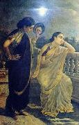 Raja Ravi Varma Ladies in the Moonlight oil painting reproduction